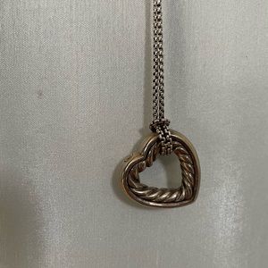 David Yurman  Cable Heart Necklace